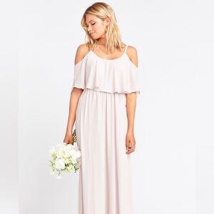 Show me Your Mumu Caitlin Ruffle Maxi Dress Size XL  Lightweight drapery fabric